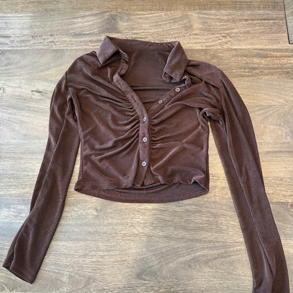Long sleeve top -  Brown